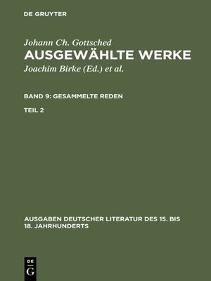 cover image of Gesammelte Reden. Zweiter Teil